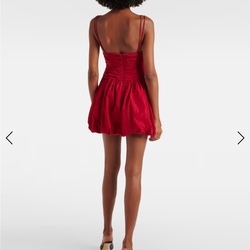 STAUD Red Ruched Mini Dress - Picture 3 of 12